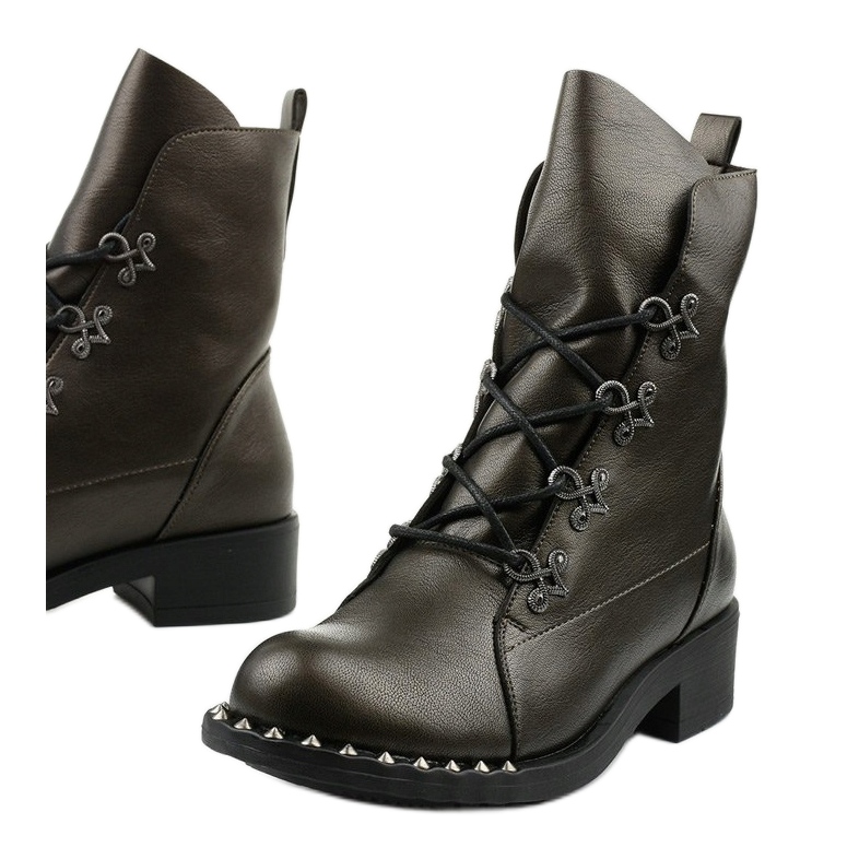 Botas marrons femininas com tachas Aqua marrom 1