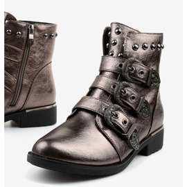 Botas femininas cinza com litas Aotoria 1