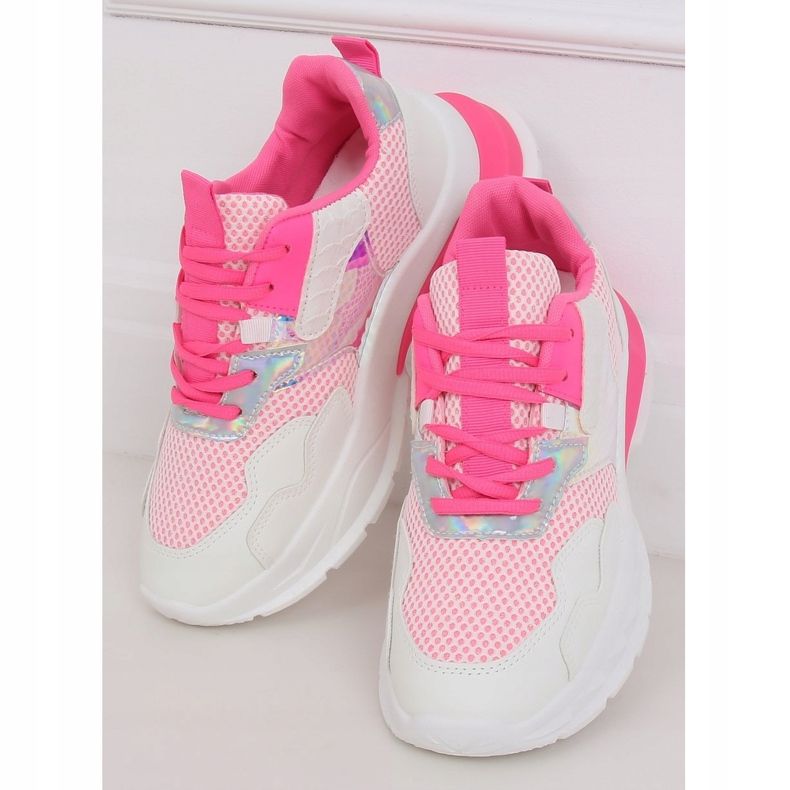 Sapatos esportivos brancos e rosa BH003 Rose 1