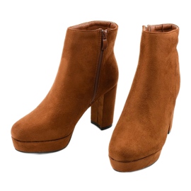 Botas de cano curto no poste de Neadarea castanho 2