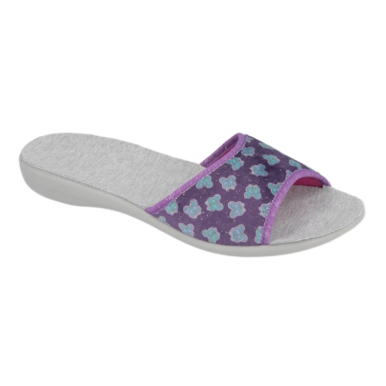 Sapatos femininos Befado pu 300D042 roxo azul cinza 1