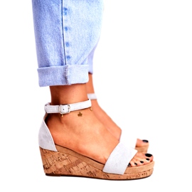 SEA Sandálias femininas em cunha cinza MarryMe 3