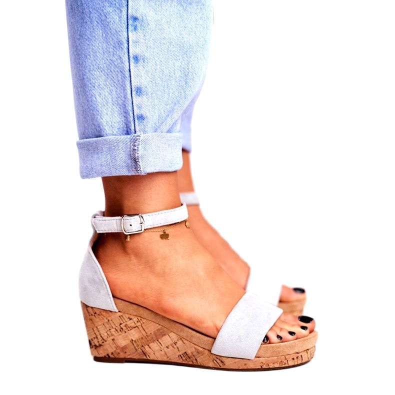 SEA Sandálias femininas em cunha cinza MarryMe 3