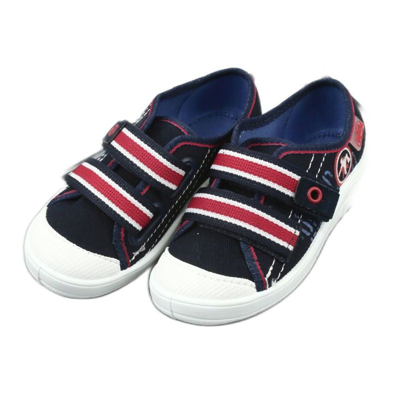 Chinelos de menino Befado 672x058 branco vermelho azul marinho 4