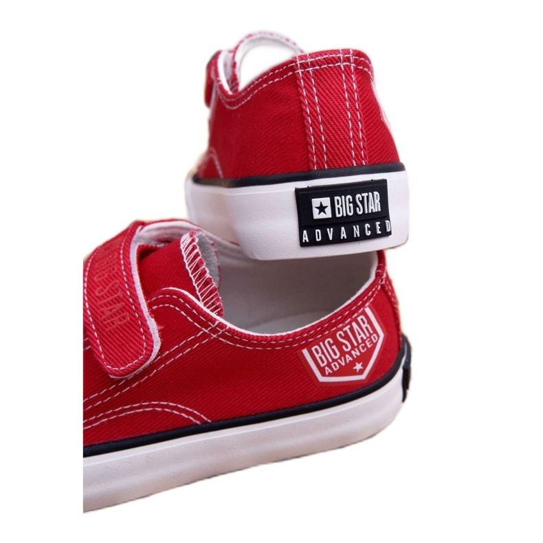 Big Star Tênis infantil estrela grande com velcro vermelho FF374063 branco 3