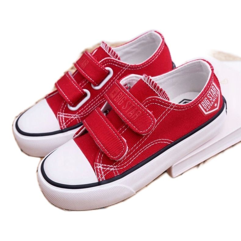 Big Star Tênis infantil estrela grande com velcro vermelho FF374063 branco 1 Big Star Tênis infantil estrela grande com velcro vermelho FF374063 branco 1