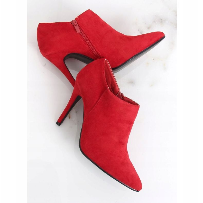 Sapatos de camurça vermelha com salto agulha TX-1850 Vermelho 2