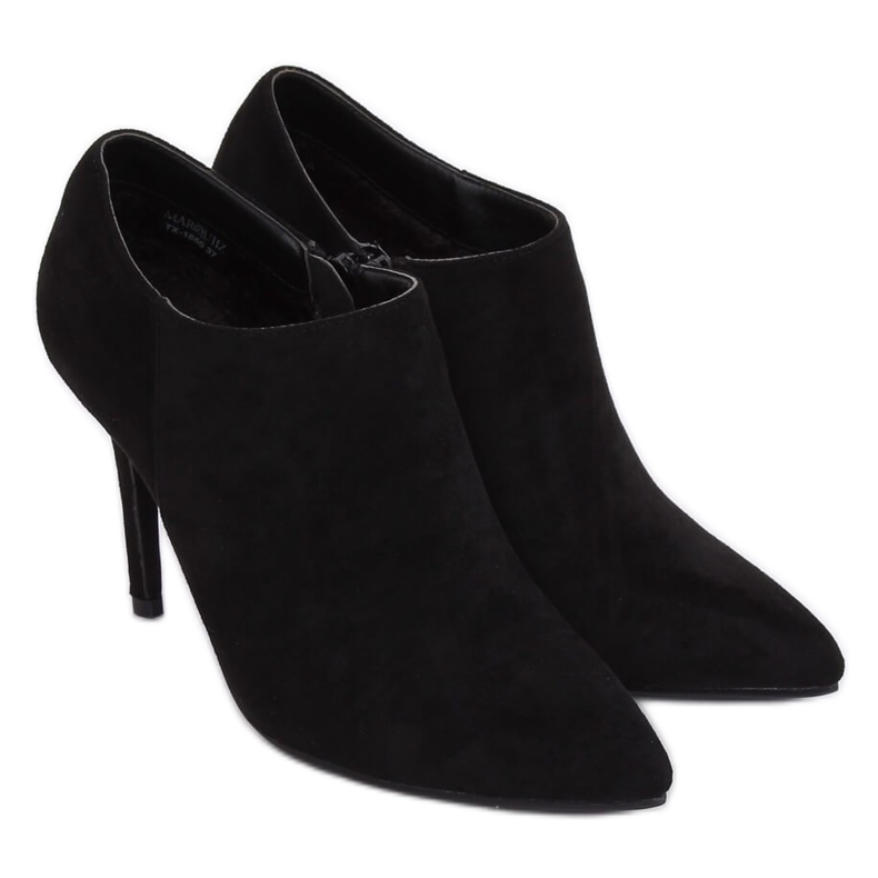 Sapatos de camurça pretos com salto agulha TX-1850 Preto 1