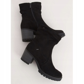 Botas pretas com salto largo QQ-02 Black preto 1 Botas pretas com salto largo QQ-02 Black preto 1