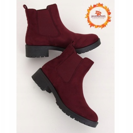 Botas chelsea marrons femininas JY2000 Borgonha vermelho 1
