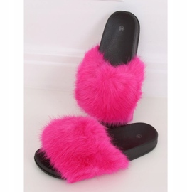 Chinelos de pele fúcsia CK107P Fushia rosa 1