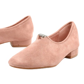 Sapatos rosa deslizantes com zircônia cúbica LL-96P 1 Sapatos rosa deslizantes com zircônia cúbica LL-96P 1