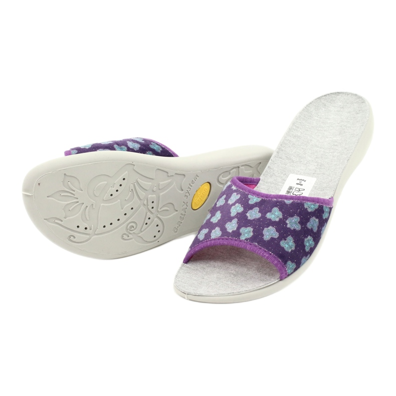 Sapatos femininos Befado pu 300D042 roxo azul cinza 4