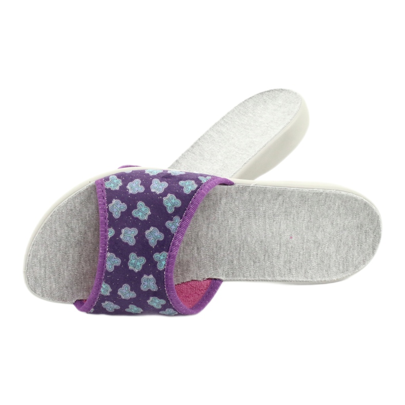 Sapatos femininos Befado pu 300D042 roxo azul cinza 5