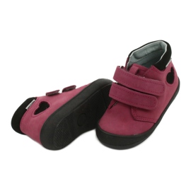 Sapatos de velcro coração Mazurek 1341 clarete / preto vermelho 3