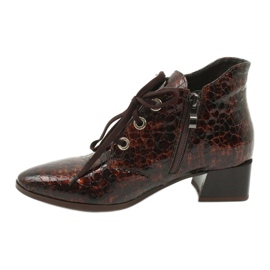 Gamis Botas de pele de cobra lacadas 4055 marrom 1