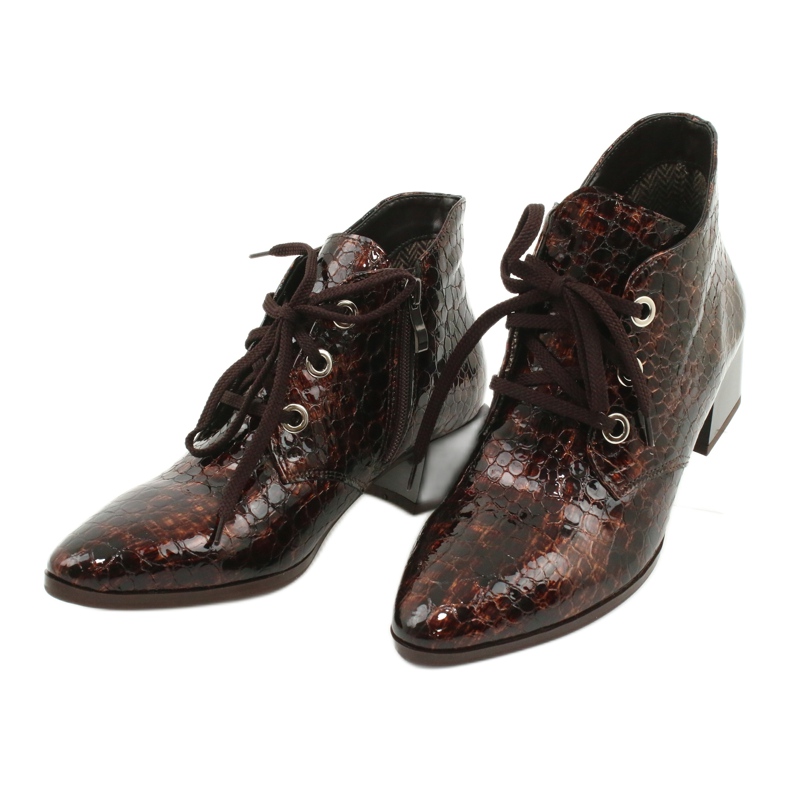 Gamis Botas de pele de cobra lacadas 4055 castanho 2