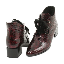 Gamis Botas de pele de cobra lacadas 4055 preto vermelho 3