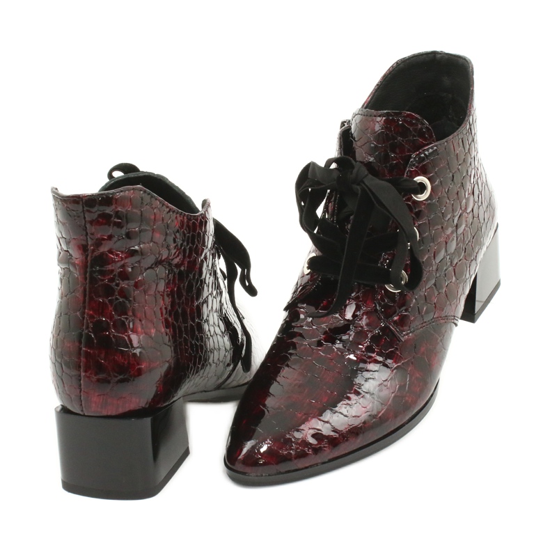 Gamis Botas de pele de cobra lacadas 4055 preto vermelho 3