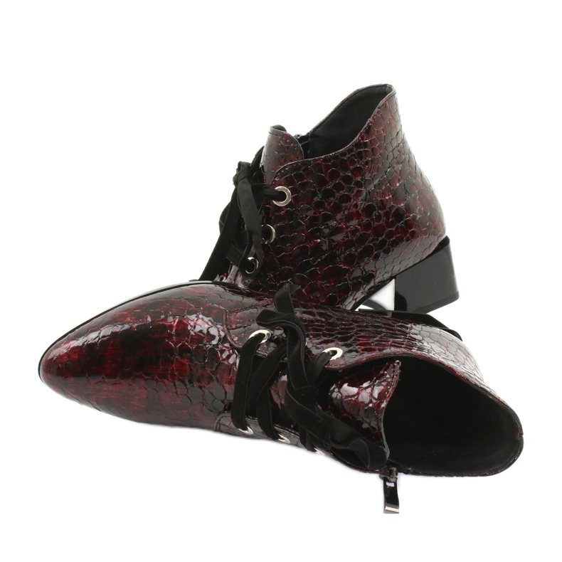 Gamis Botas de pele de cobra lacadas 4055 preto vermelho 4