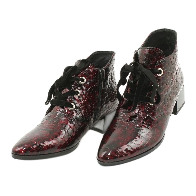 Gamis Botas de pele de cobra lacadas 4055 preto vermelho 2