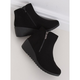 Botas pretas pretas com cunha E3267 pretas preto 2