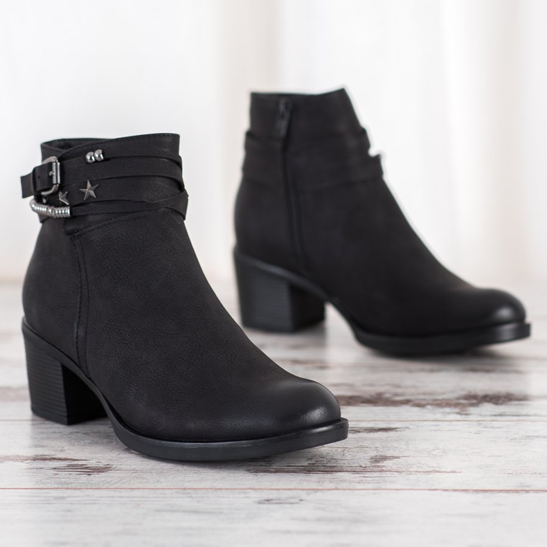 Goodin Botas pretas com enfeites preto 1 Goodin Botas pretas com enfeites preto 1
