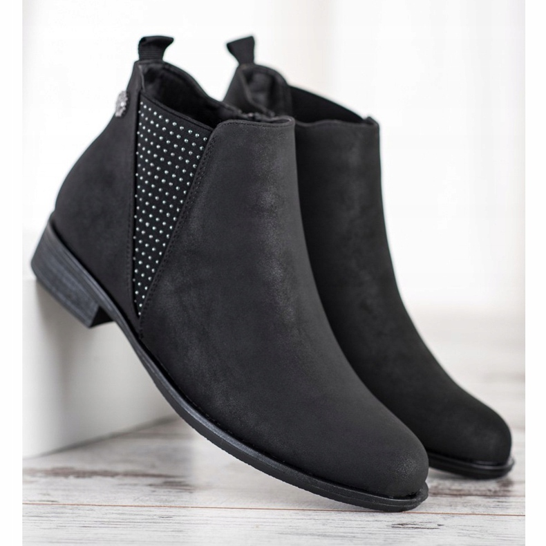 Goodin Botas de salto plano preto 1