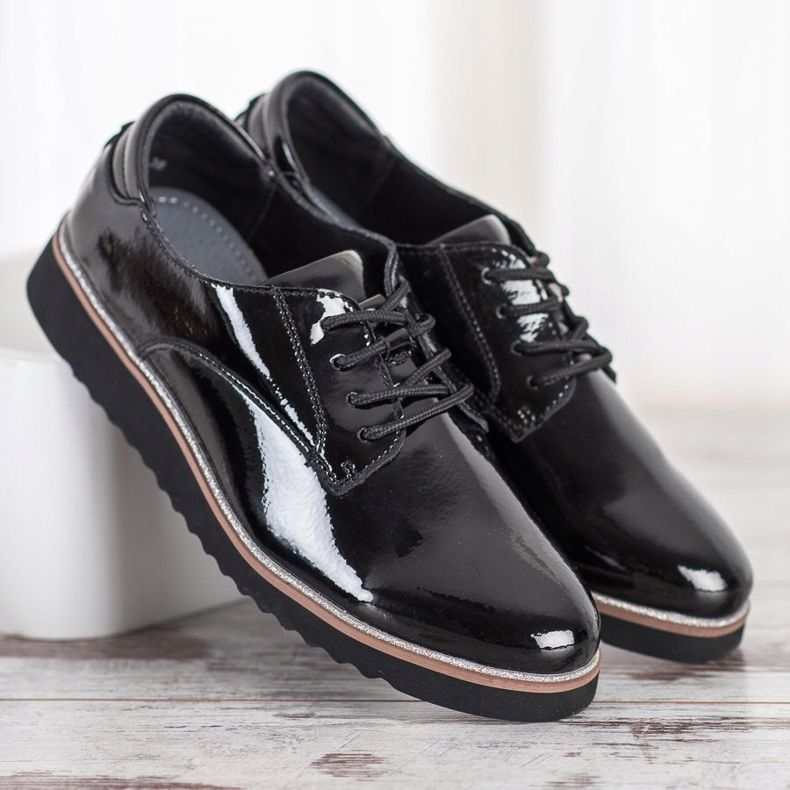 Sapatos de couro VINCEZA preto 1