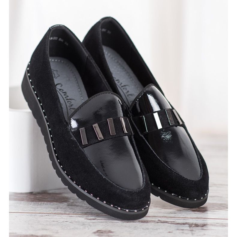 Filippo Sapatos de couro da moda preto 1