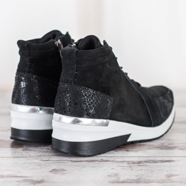 Filippo Botas de couro amarradas preto 1