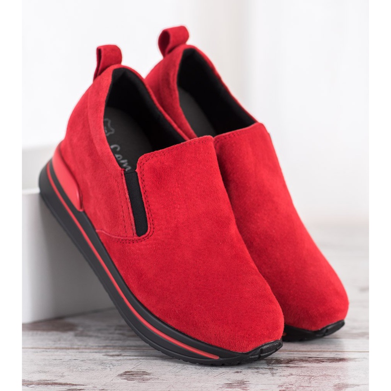 Filippo Sapatos de couro slip-on vermelho 1
