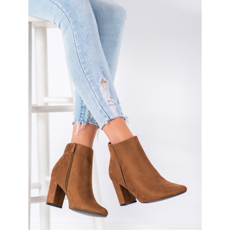 Goodin Botas elegantes em spitz castanho 1