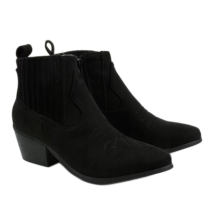Botins pretos com bordado Thosiphae 2 Botins pretos com bordado Thosiphae 2
