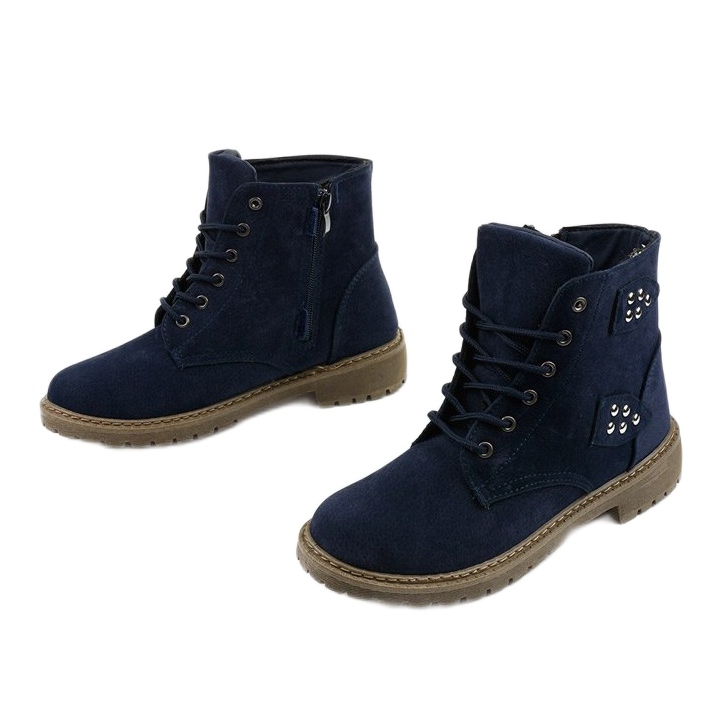 Botas de caminhada azul marinho com zíper Delothia 1