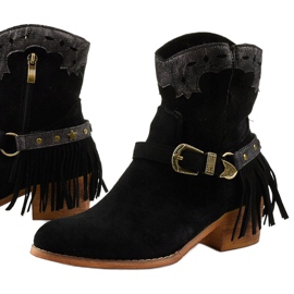 Botins de camurça preta com estrela da geração preto 1 Botins de camurça preta com estrela da geração preto 1