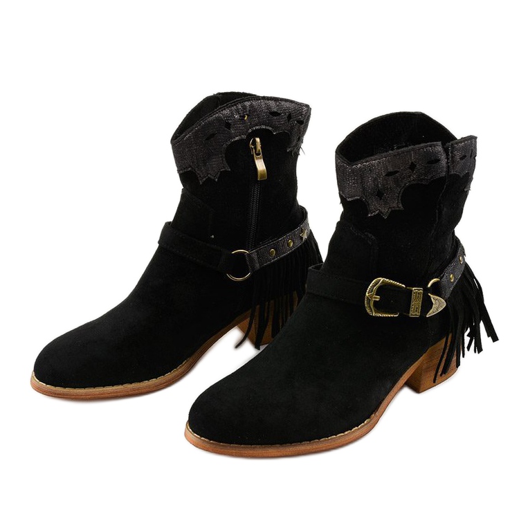 Botins de camurça preta com estrela da geração preto 2 Botins de camurça preta com estrela da geração preto 2