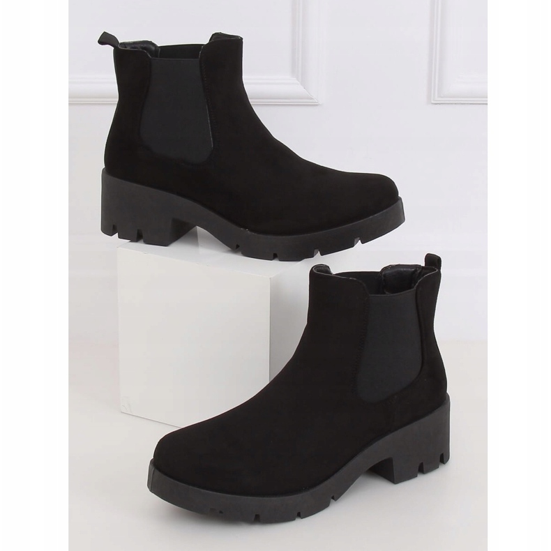 Botas pretas Chelsea com solas grossas 9996-8 Pretas preto 1