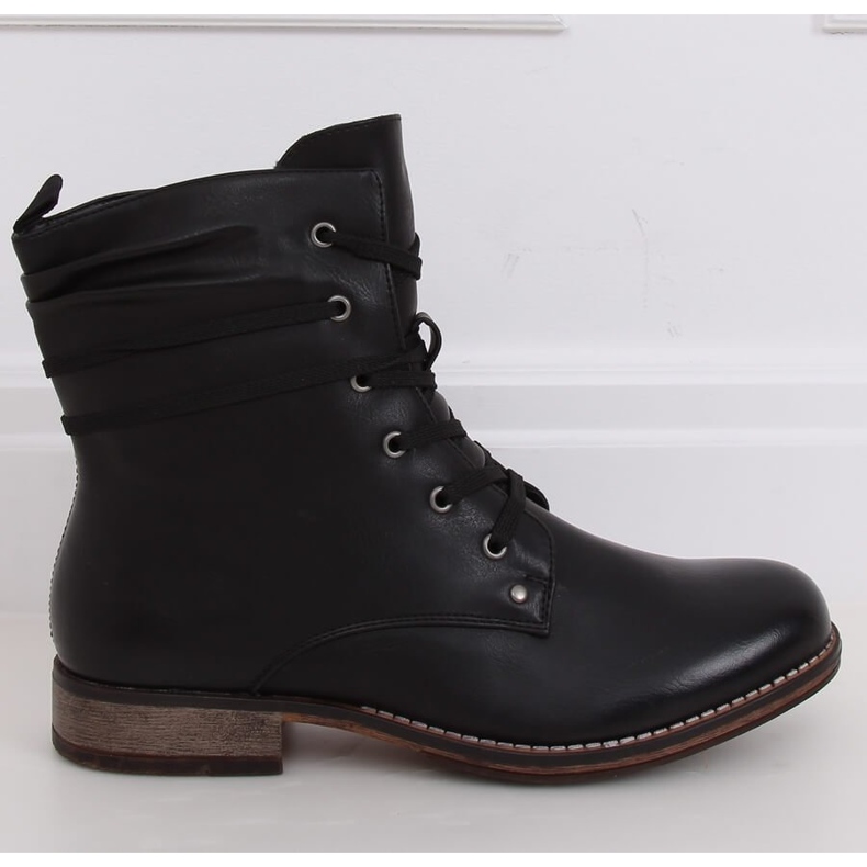 Botas pretas botas pretas com cordões PG08 Preto 2 Botas pretas botas pretas com cordões PG08 Preto 2