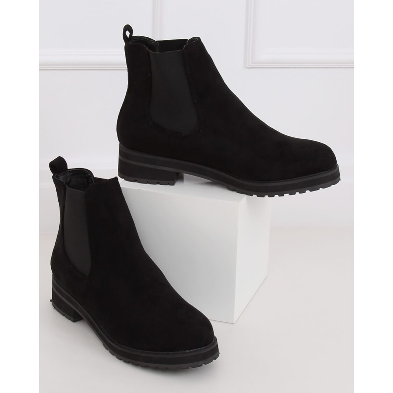Botas pretas Chelsea para mulheres pretas F-3799 pretas preto 2