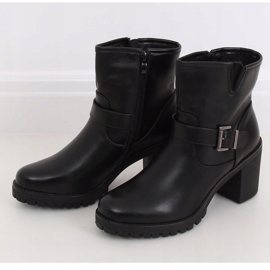 Botas pretas com salto largo E9314 Preto 1 Botas pretas com salto largo E9314 Preto 1