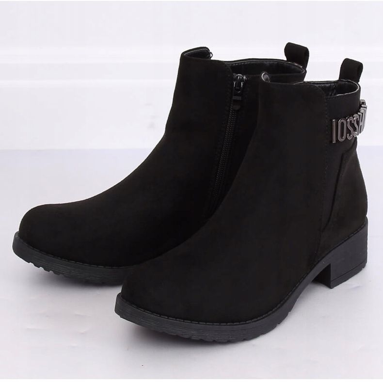 Botas femininas de camurça preta preta 1210D-PA preta preto 2