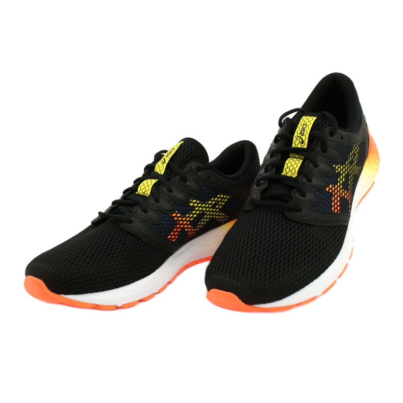 Tênis de corrida Asics RoadHawk Ff 2 M 1011A136-005 preto azul marinho laranja amarelo 2