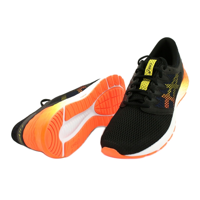 Tênis de corrida Asics RoadHawk Ff 2 M 1011A136-005 preto azul marinho laranja amarelo 3