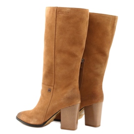 Botas de camurça Cowboy Big Star GG274345 Camelo castanho amarelo 3