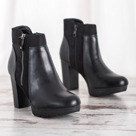 Weide Botas pretas com zíper preto 2