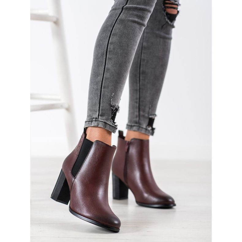 SHELOVET Botas Com Salto Decorativo castanho 1