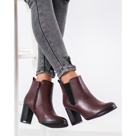 SHELOVET Botas Com Salto Decorativo marrom 2