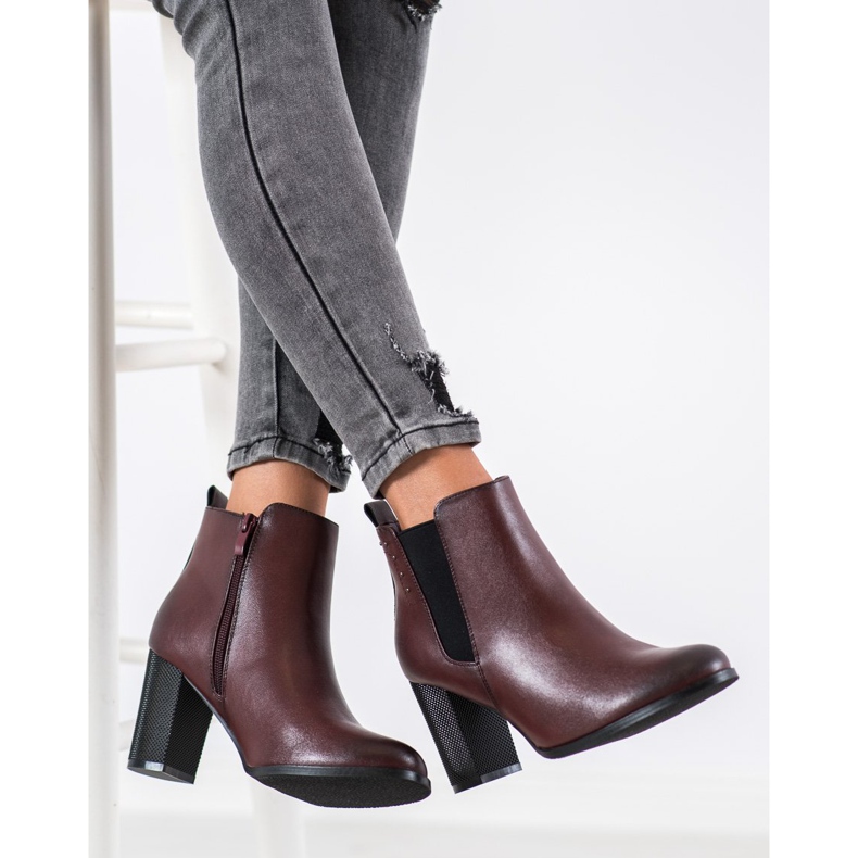 SHELOVET Botas Com Salto Decorativo marrom 2