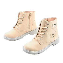Botas bege com zíper Delothia 2